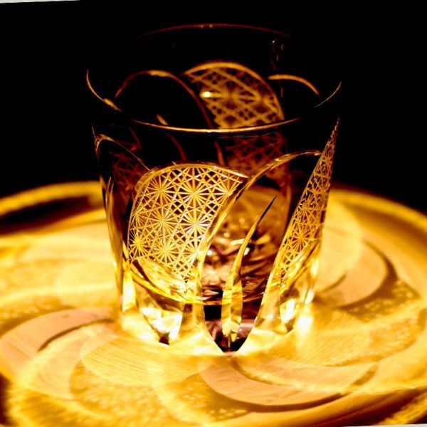 Edo Kiriko Handcrafted Moonbow Whiskey Glass