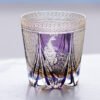Edo Kiriko Handcrafted Peacock Motif Whisky Glass