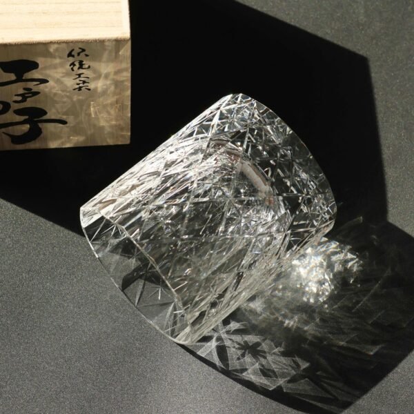 Edo Kiriko Handcrafted Stellar Prism Crystal Whisky Glass
