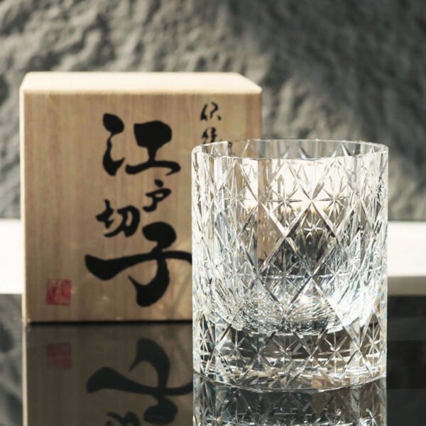 Edo Kiriko Handcrafted Stellar Prism Crystal Whisky Glass