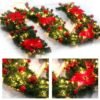 2.7M Christmas Garland with LED Lights Luxury Rattan Wreath Fireplace Stair Decoration