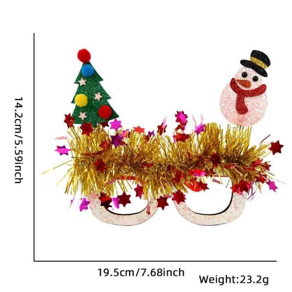 Christmas Party Glasses Novelty Glitter Frames Santa Reindeer Snowman Photo Props