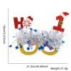 Christmas Party Glasses Novelty Glitter Frames Santa Reindeer Snowman Photo Props