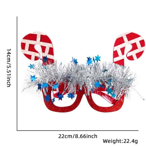 Christmas Party Glasses Novelty Glitter Frames Santa Reindeer Snowman Photo Props