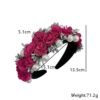 Baroque Pearl Rose Headband Luxury Fabric Flower Hair Band Wedding Party Accessory