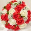 Artificial Rose Wedding Bouquet 24 Heads Romantic Bridal Hand Holding Flowers 26cm