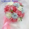 Artificial Rose Wedding Bouquet 24 Heads Romantic Bridal Hand Holding Flowers 26cm