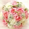 Artificial Rose Wedding Bouquet 24 Heads Romantic Bridal Hand Holding Flowers 26cm