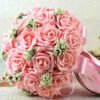 Artificial Rose Wedding Bouquet 24 Heads Romantic Bridal Hand Holding Flowers 26cm