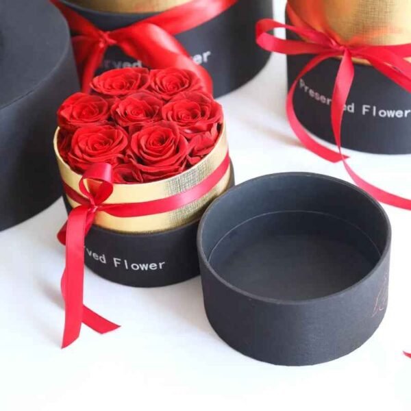Luxury Preserved Rose Gift Box Forever Real Flowers Valentine Anniversary Hat Box