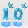 DIY Number Balloon Tower Kit with Crown Large Foil Age Birthday Party Decoration Boy Girl