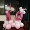 DIY Number Balloon Tower Kit with Crown Large Foil Age Birthday Party Decoration Boy Girl