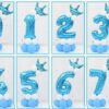 DIY Number Balloon Tower Kit with Crown Large Foil Age Birthday Party Decoration Boy Girl