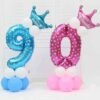 DIY Number Balloon Tower Kit with Crown Large Foil Age Birthday Party Decoration Boy Girl