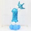 DIY Number Balloon Tower Kit with Crown Large Foil Age Birthday Party Decoration Boy Girl