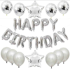 Happy Birthday Balloon Banner Set 25pcs Foil Letters Confetti Stars Party Kit