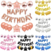 Happy Birthday Balloon Banner Set 25pcs Foil Letters Confetti Stars Party Kit