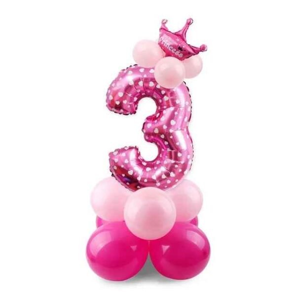17pcs Birthday Number Balloon Set 32 Inch Foil Helium Decor Boy Girl