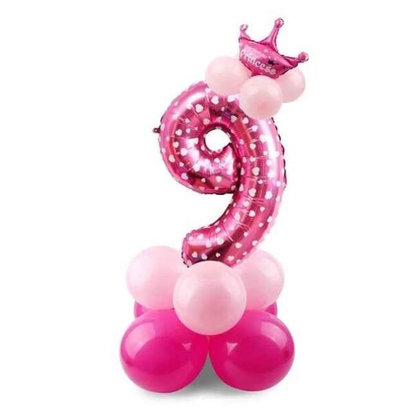 17pcs Birthday Number Balloon Set 32 Inch Foil Helium Decor Boy Girl