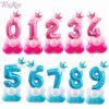 17pcs Birthday Number Balloon Set 32 Inch Foil Helium Decor Boy Girl