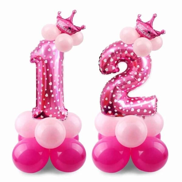 17pcs Birthday Number Balloon Set 32 Inch Foil Helium Decor Boy Girl