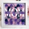 Personalized Flower Shadow Box Gift for Mum Custom Names Rose Frame Mothers Day Present