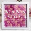 Personalized Flower Shadow Box Gift for Mum Custom Names Rose Frame Mothers Day Present