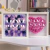 Personalized Flower Shadow Box Gift for Mum Custom Names Rose Frame Mothers Day Present