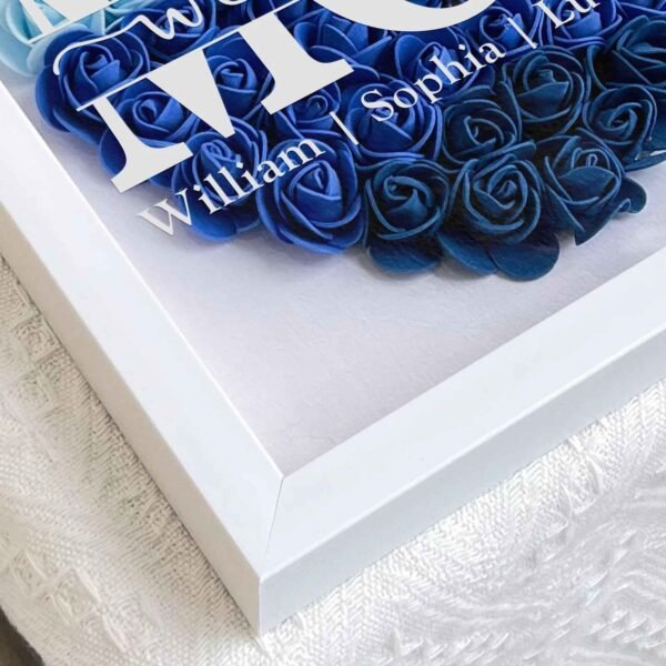 Personalized Flower Shadow Box Gift for Mum Custom Names Rose Frame Mothers Day Present