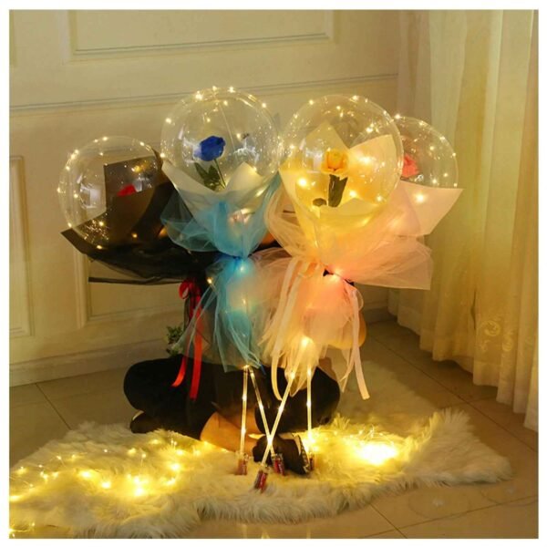 LED Rose Balloon Bouquet Luminous Bobo Ball Valentine Birthday Gift DIY Kit