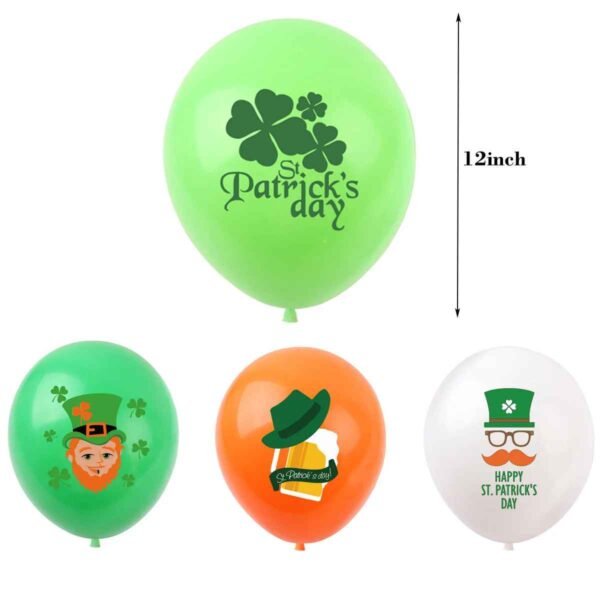 St Patricks Day Balloon Set 5pcs Green Shamrock Irish Party Decoration 12 Inch Latex