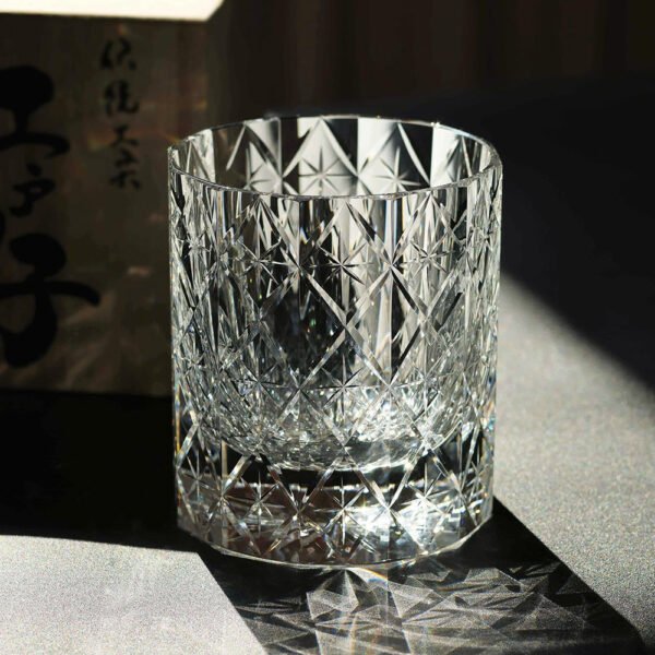 Edo Kiriko Handcrafted Stellar Prism Crystal Whisky Glass