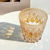 Edo Kiriko Handcrafted Yellow Fluorite Crystal Whisky Glass