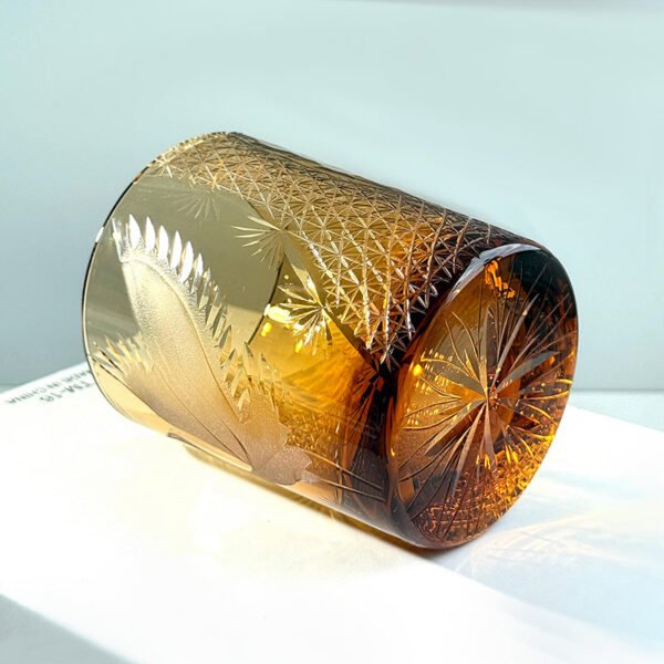 Edo Kiriko Handcrafted Pine & Crane Crystal Whisky Glass