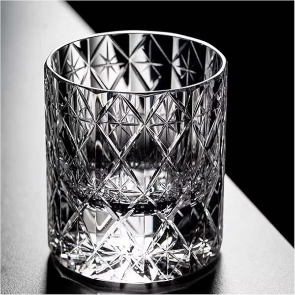Edo Kiriko Handcrafted Stellar Prism Crystal Whisky Glass
