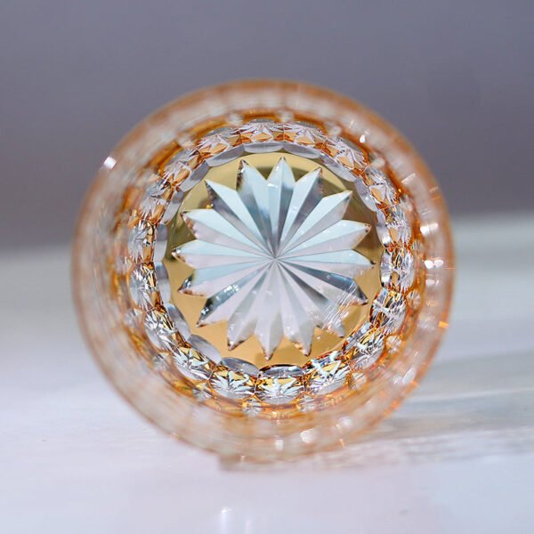 Edo Kiriko Handcrafted Sunset-Toned Crystal Glass