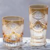 Edo Kiriko Handcrafted Sunset-Toned Crystal Glass