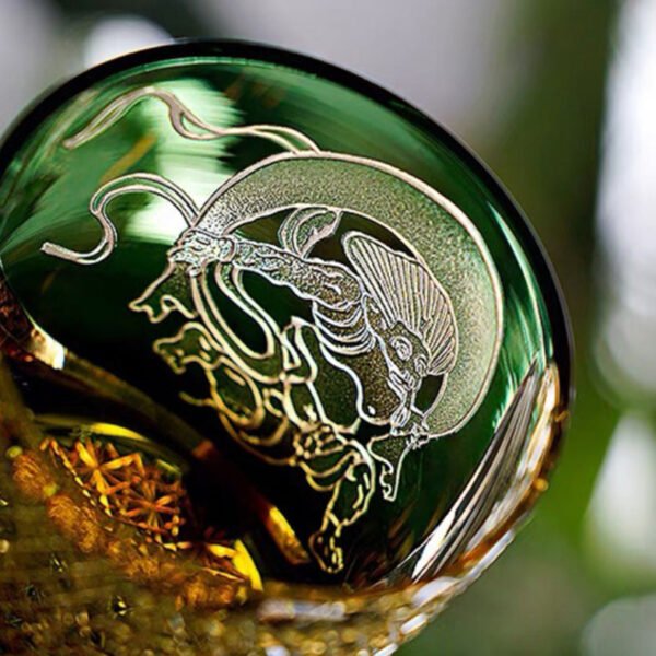 Edo Kiriko Handcrafted Raijin Whisky Glass