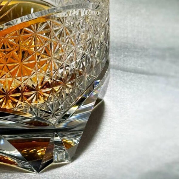 Edo Kiriko Handcrafted Takeha & Chrysanthemum Whisky Glass