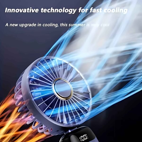USB Rechargeable Mini Fan – 6 Speed with Smart LED Display