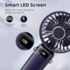 USB Rechargeable Mini Fan – 6 Speed with Smart LED Display