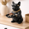 Bulldog Dog Figurine Key Storage Box – Resin Home Decor Statue