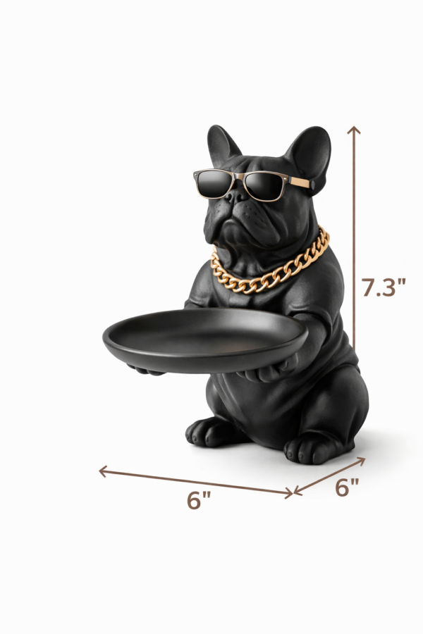 Bulldog Dog Figurine Key Storage Box – Resin Home Decor Statue