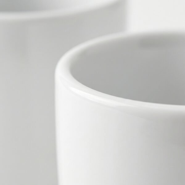 Ceramic Coffee Mug Set of 2 Elegant White Cups 300ml | Cerâmica Capuchos