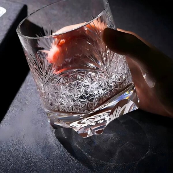 Edo Kiriko Handcrafted Takeha & Chrysanthemum Whisky Glass