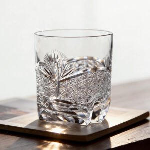 Edo Kiriko Handcrafted Takeha & Chrysanthemum Whisky Glass
