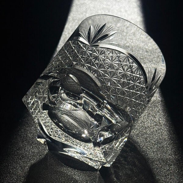 Edo Kiriko Handcrafted Takeha & Chrysanthemum Whisky Glass