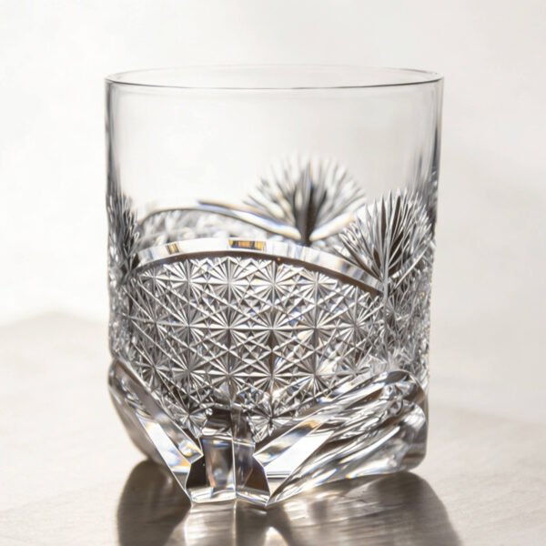 Edo Kiriko Handcrafted Takeha & Chrysanthemum Whisky Glass