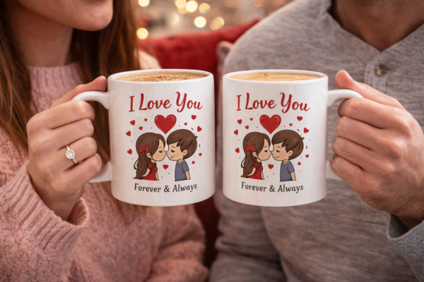 Love Message Ceramic Coffee Mug – Romantic Couple Gift Cup
