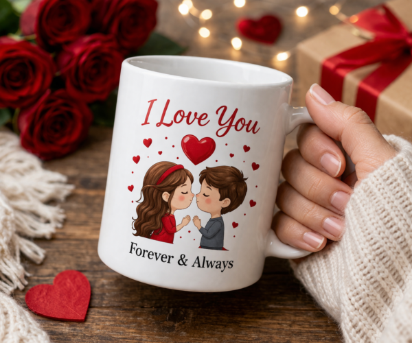 Love Message Ceramic Coffee Mug – Romantic Couple Gift Cup